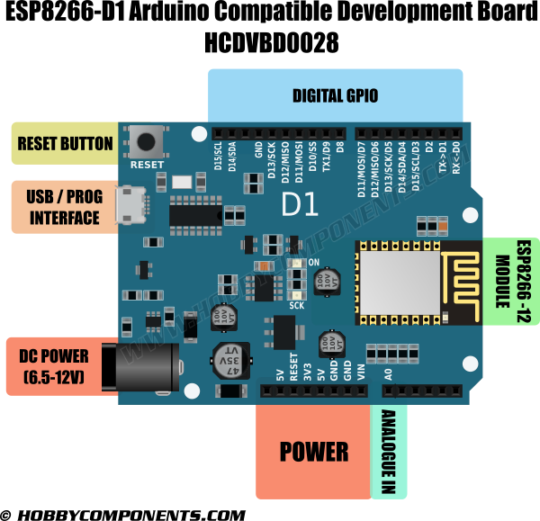 Esp8266 D1 Arduino Compatible Development Board Hobby Components 0996