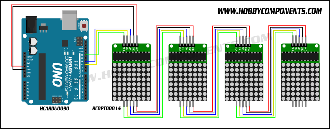 MAX7219 Serial Dot Matrix 8x8 Led Display Module for Arduino PIC