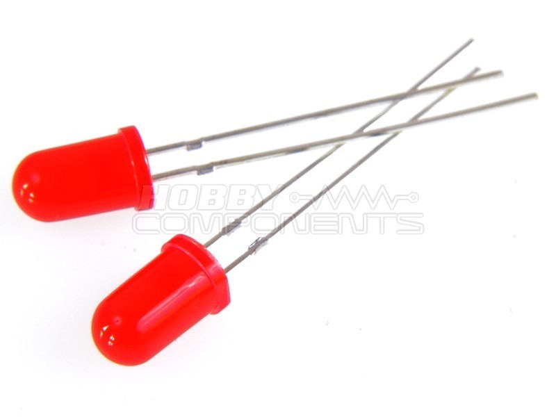 QT OPTOELECTRONICS 5mm Through Hole Standard Red LED Tapered **NEW** Qty.10 