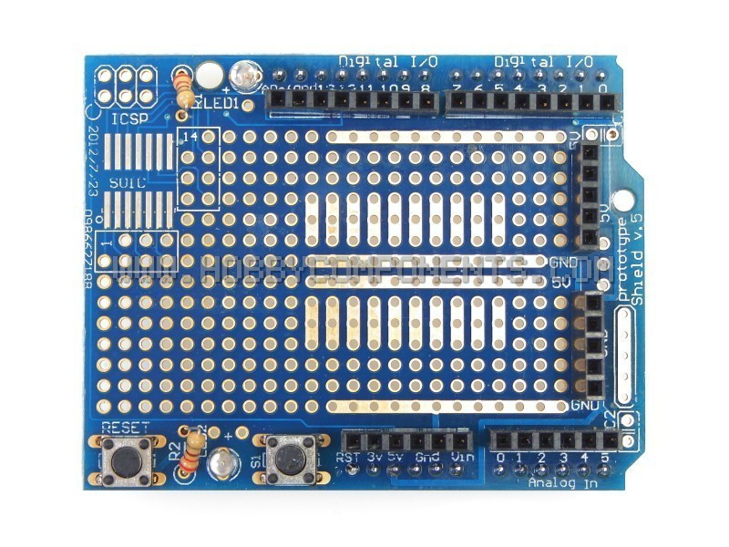 Arduino compatible Prototype Shield with Mini Breadboard