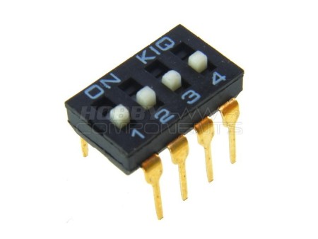 Dual Row 8 Pin 4 Way Slide Type DIP Switch