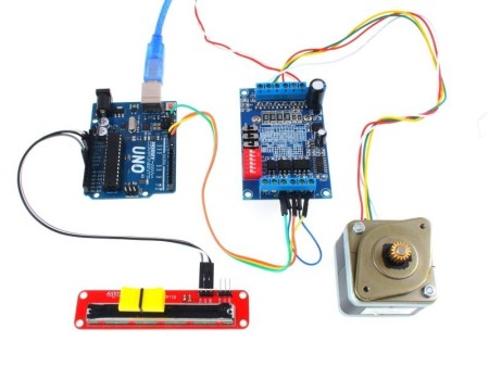 Arduino Example (Uno, Potentiometer, and Stepper motor not included)