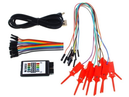 Hobby Components USB 8CH 24MHz Logic Analyser and Test Hook Clip Bundle
