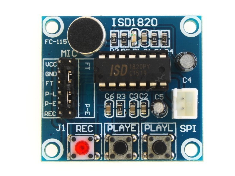 ISD1820 voice record and playback with speaker