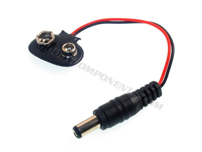 Male DC Plug to 9V PP3 Battery Clip
