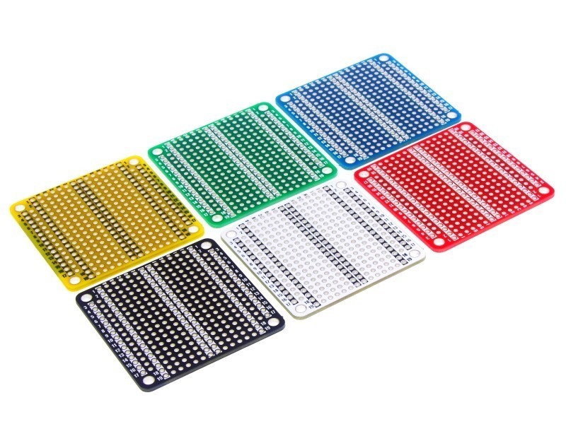 50x50mm Coloured Breadboard Style Prototyping Boards