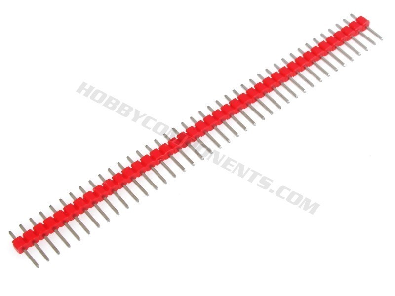 Single Row 40-Pin 2.54mm Pitch Pin Header (Red, Blue, Yellow, White or Black)