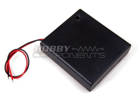 Enclosed 4AA Battery Box with built in on-off switch