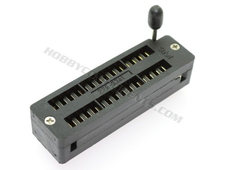 Black, 28 Pin ZIF Socket