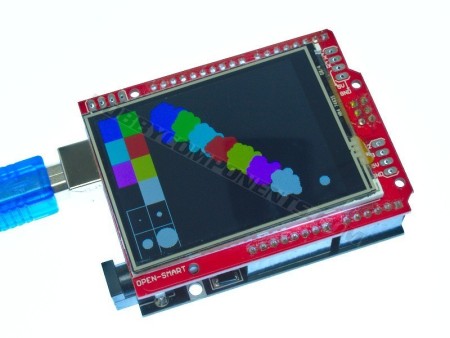 2.4 inch TFT Arduino Compatible Shield with Resistive Touch (Uno not included)