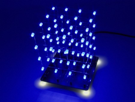 4x4x4 V2 LED Cube Kit (Blue)