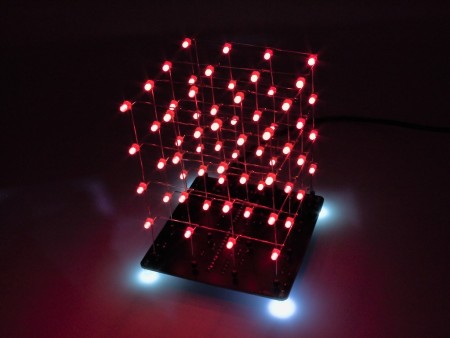 4x4x4 V2 LED Cube Kit (Red)