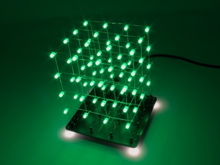 4x4x4 V2 LED Cube Kit (Green)