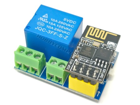 Shown here with ESP01S (sold separately, see code HCMODU0242)