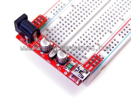 5-Piece Solderless MB102 Breadboard Power Supply Module – 3.3V/5V Output, Compatible With Arduino