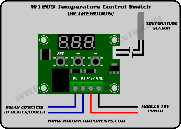 W1209 Temperature control Switch (HCTHER0006) - forum ... led ac circuit diagrams 